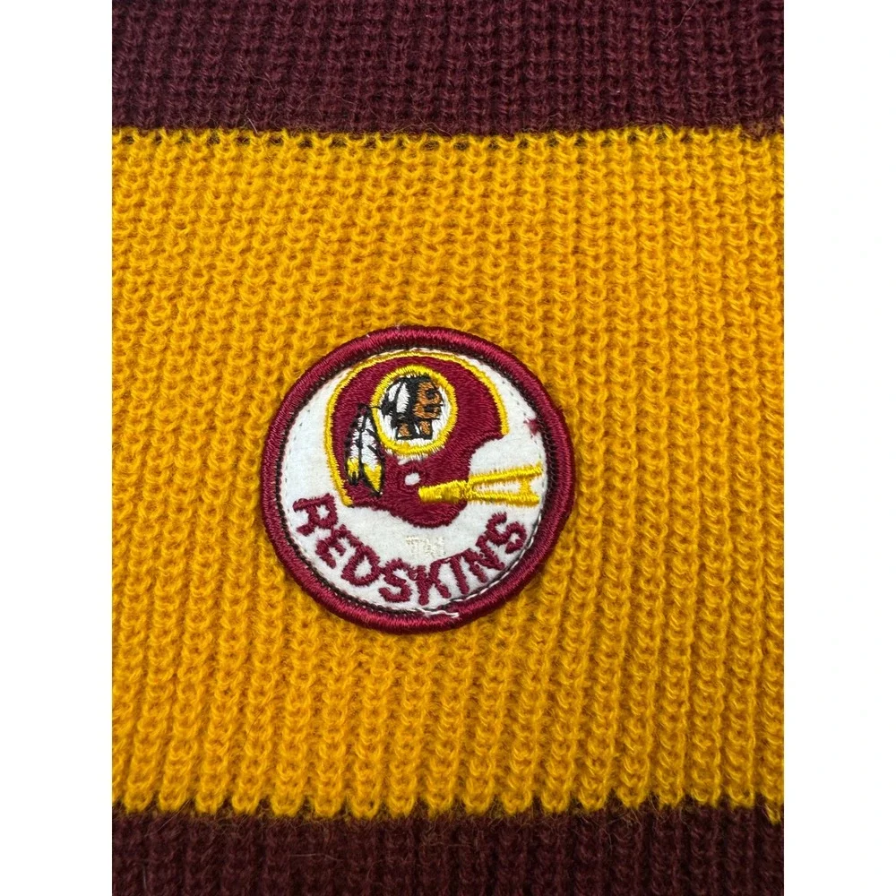 Vintage Washington Redskins Scarf NFL Striped Knit Burgundy‎ Gold Orlon USA NWT